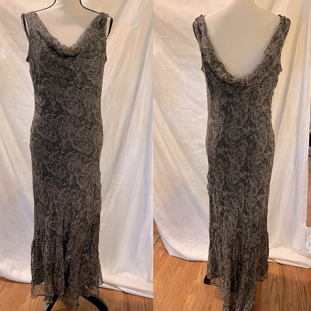 Vintage Y2K Silk sheer cowl neck dress